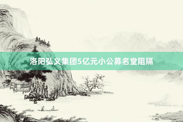 洛阳弘义集团5亿元小公募名堂阻隔