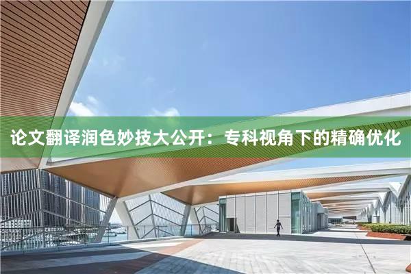 论文翻译润色妙技大公开：专科视角下的精确优化