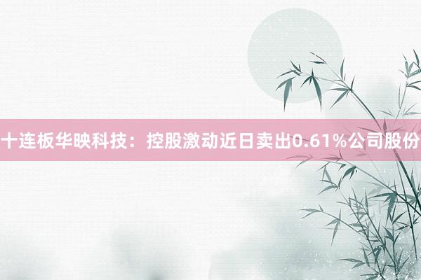 十连板华映科技：控股激动近日卖出0.61%公司股份