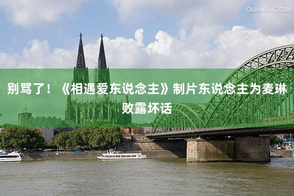 别骂了！《相遇爱东说念主》制片东说念主为麦琳败露坏话