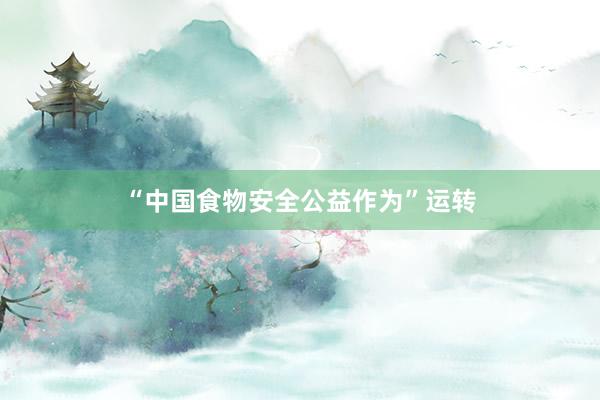 “中国食物安全公益作为”运转